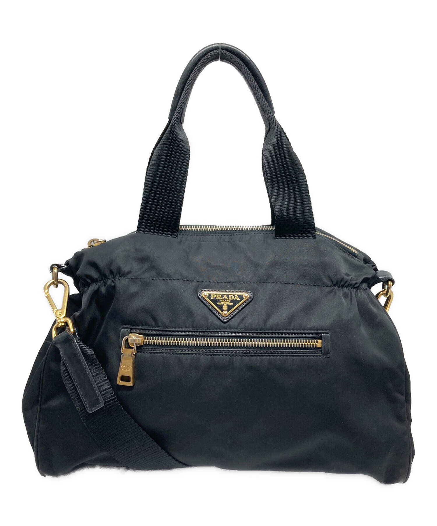 中古・古着通販】PRADA (プラダ) ナイロン2WAYバッグ ブラック サイズ 