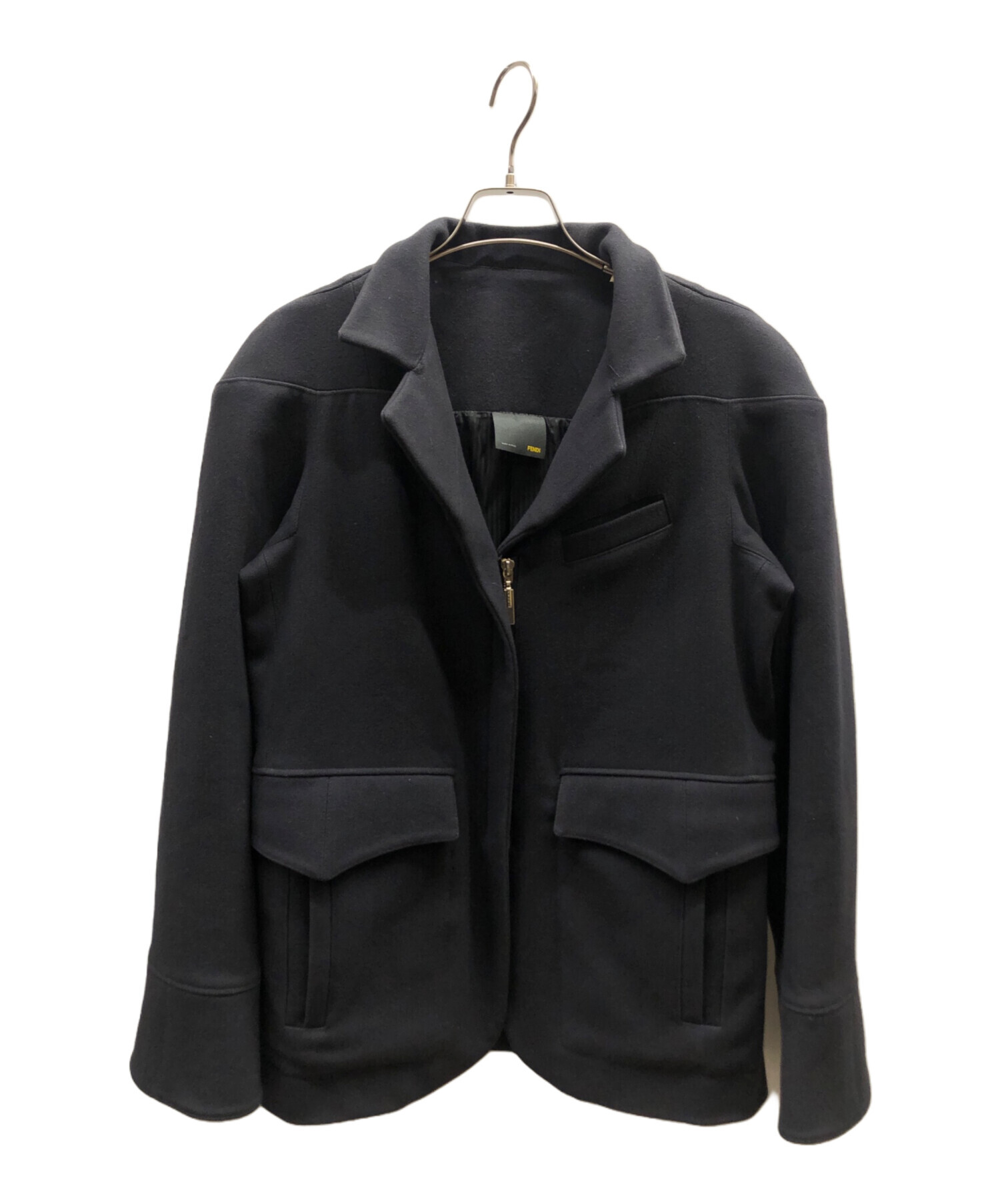 FENDI フェンディ　ブラックウールジャケット　リバーシブル 38 美品 中古・古着通販】FENDI (フェンディ) ウールジャケット ブラック