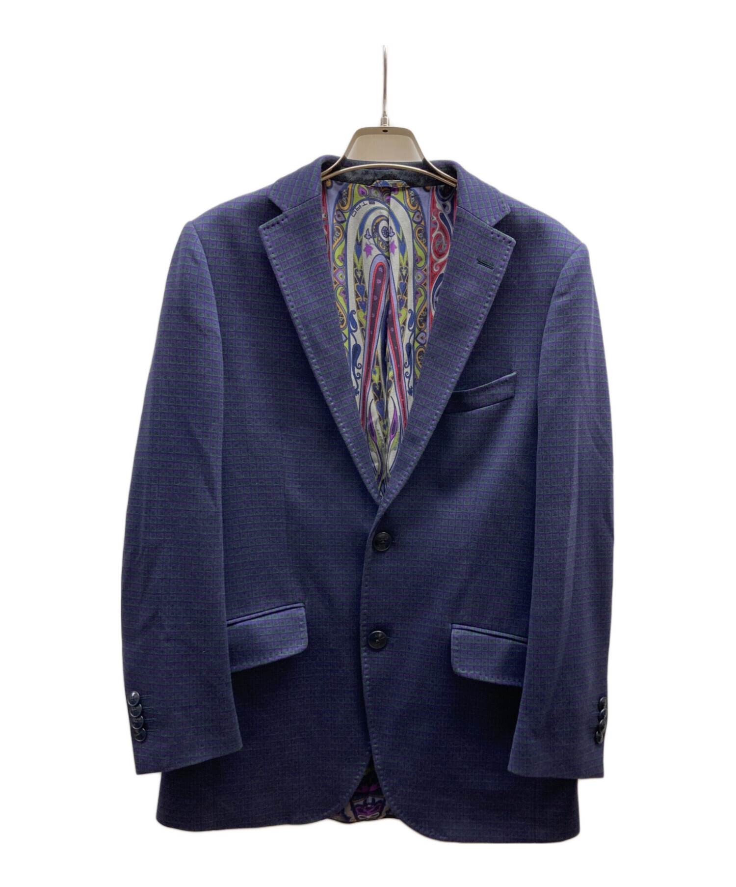 タグ付 ETRO 近年 裏地ペイズリー テーラードジャケット 刺繍 ロゴベルト 中古・古着通販】ETRO (エトロ) 裏地ペイズリーテーラードジャケット