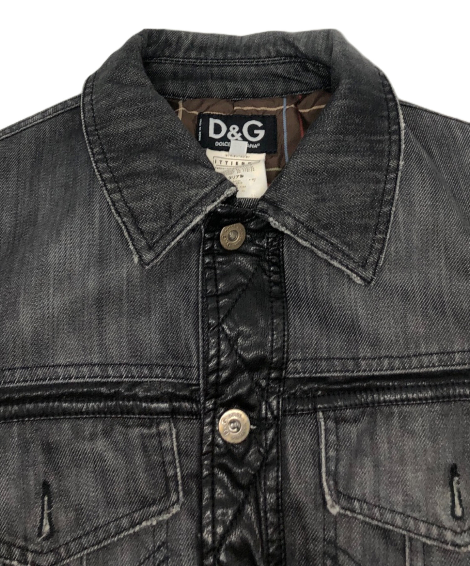 ​【DOLCE】レザー切替 ボアジャケット ガンパッチ　90s 中古・古着通販】DOLCE & GABBANA (ドルチェ＆ガッバーナ) レザー切替