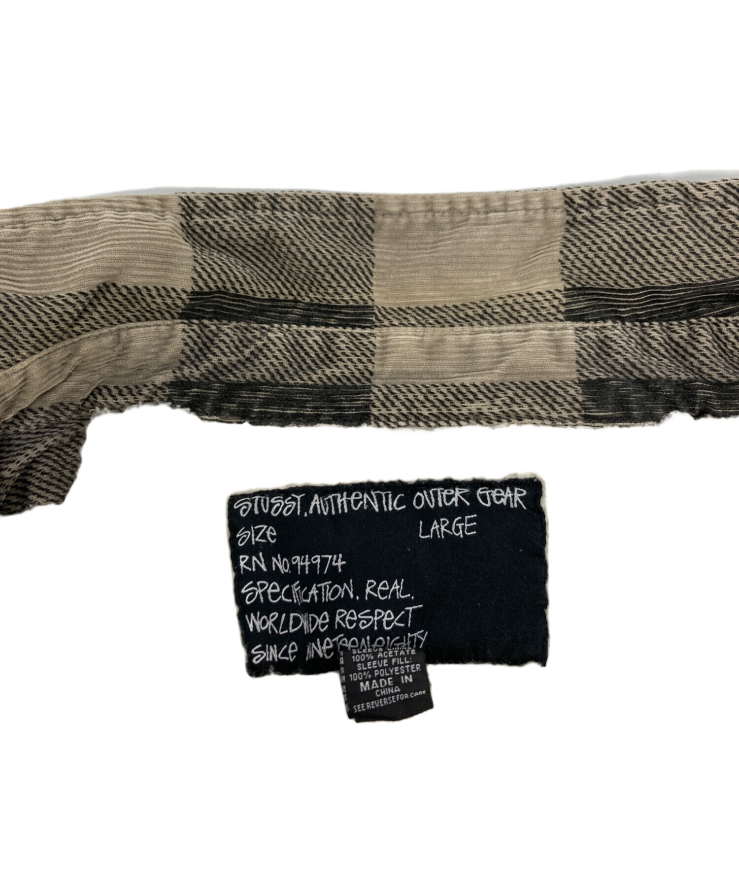 中古・古着通販】stussy (ステューシー) 裏ボアチェックジャケット