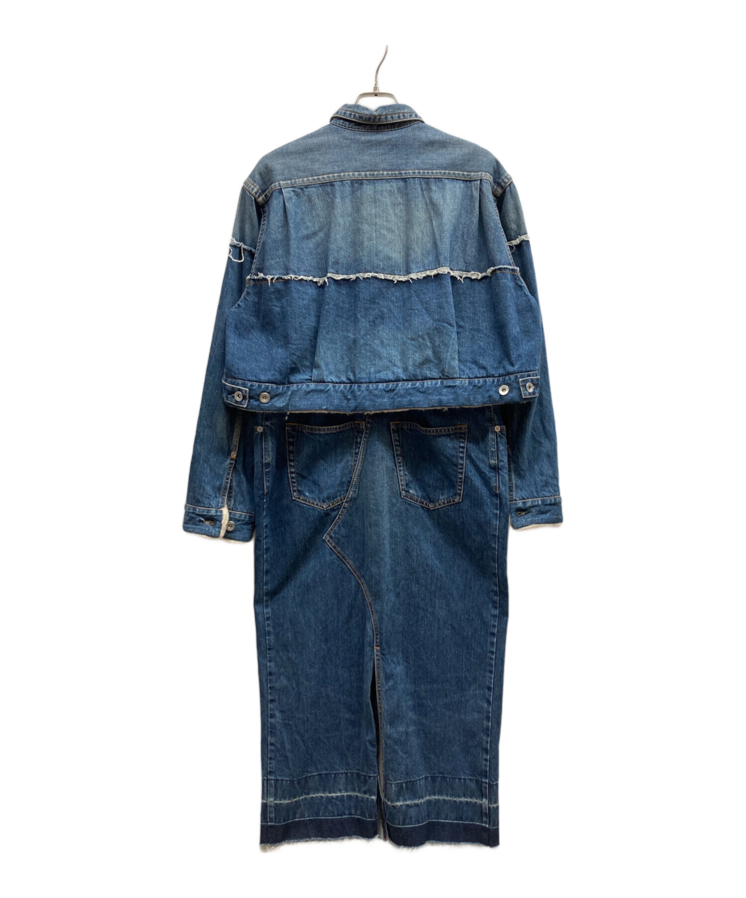 sacai サカイ デニムワンピース 中古・古着通販】sacai (サカイ) ジップアップ デニム ミックス ドレス