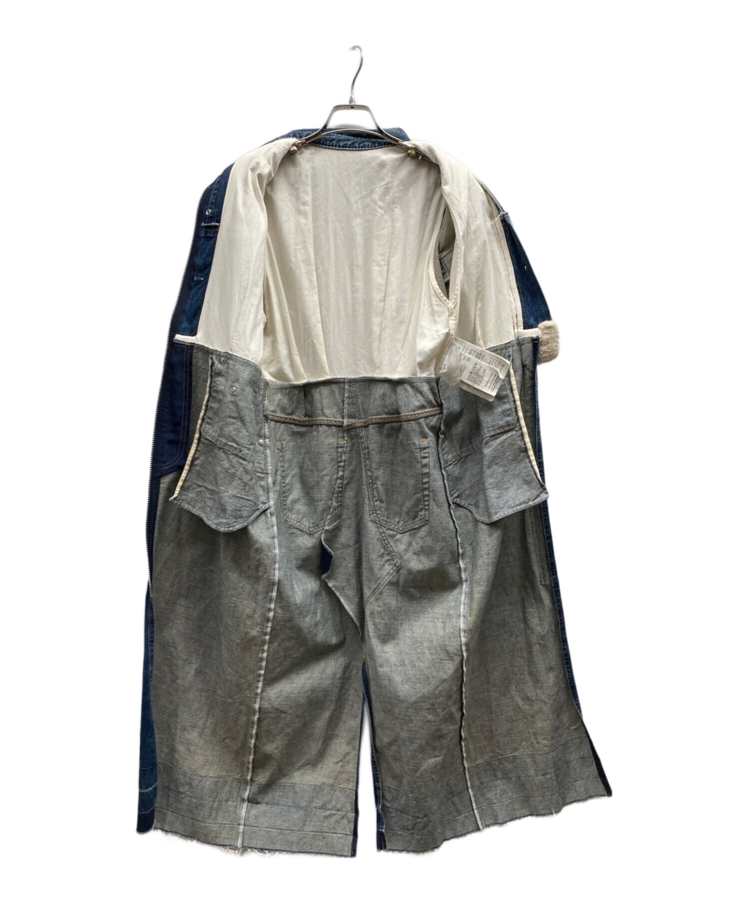 sacai デニムジレ フリルベスト ワンピース サカイ 中古・古着通販】sacai (サカイ) ジップアップ デニム ミックス ドレス