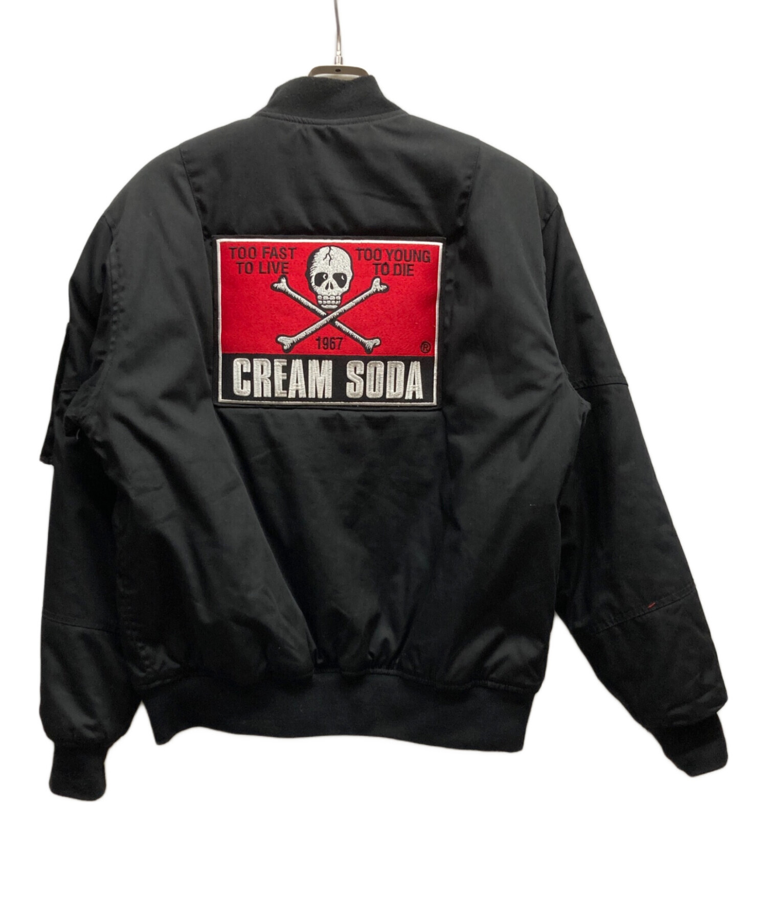 CREAM SODA ナイロンジャケット XL ブラック レッド 中古・古着通販】CREAM SODA (クリームソーダ) MA-1ジャケット