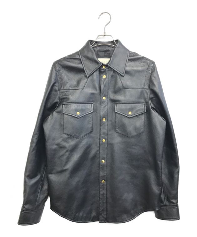 GUCCI レザーシャツ ブラック