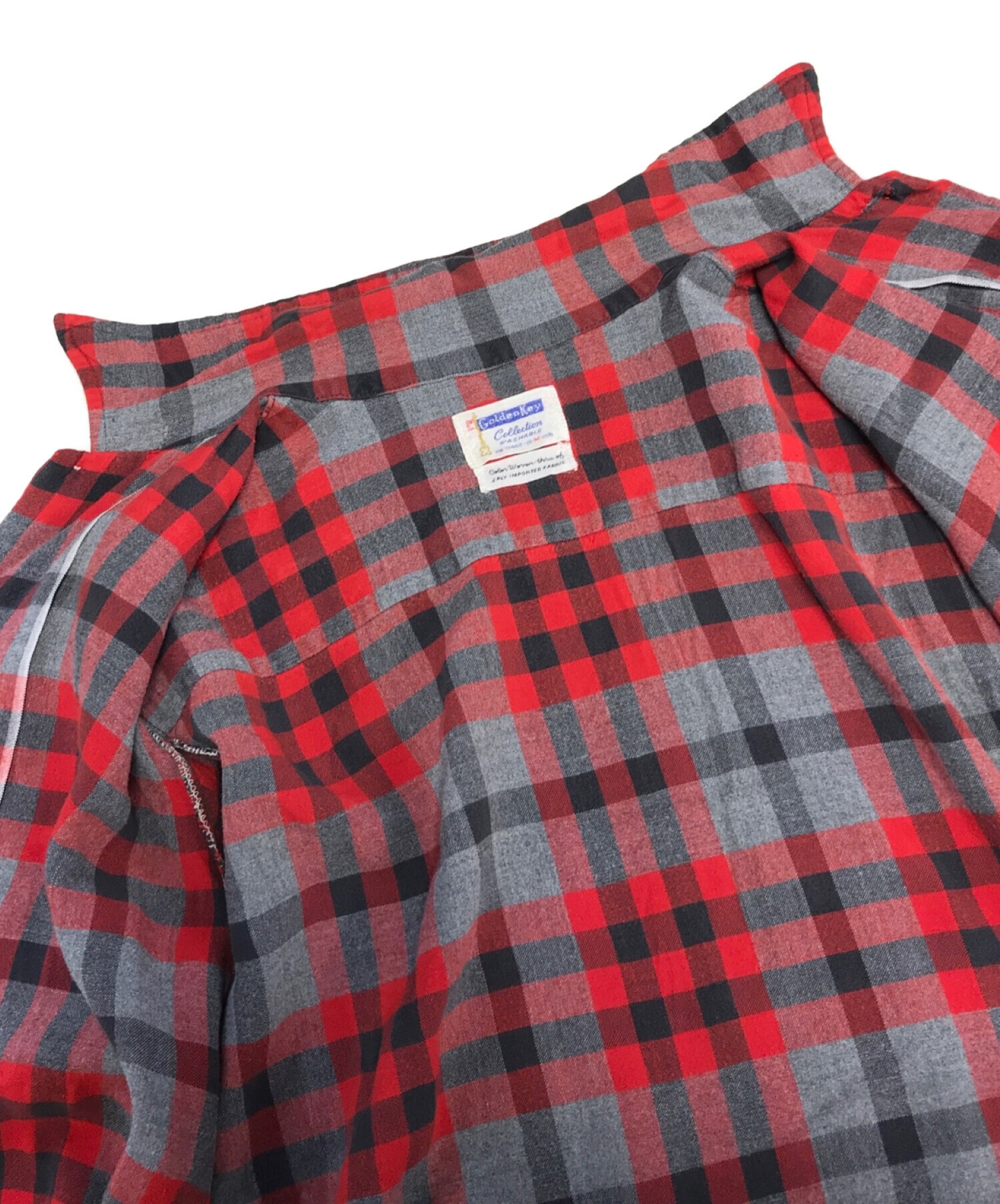 中古・古着通販】GOLDENKEY (ゴールデンキー) チェックレーヨンシャツ