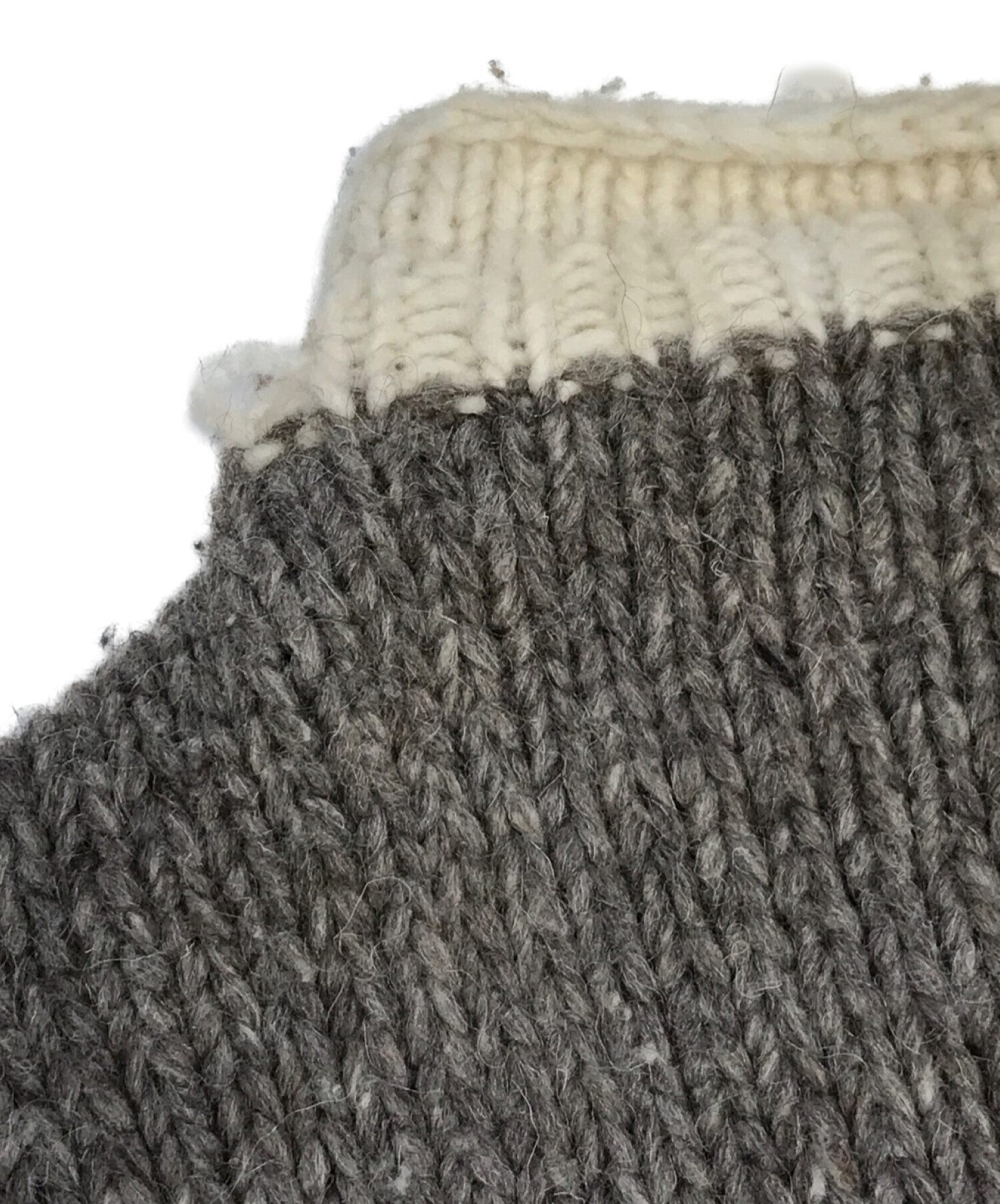 古着 90's エクアドルニット セーター アイボリー グレイ 中古・古着通販】earth traders (アーストレーダーズ) エクアドル