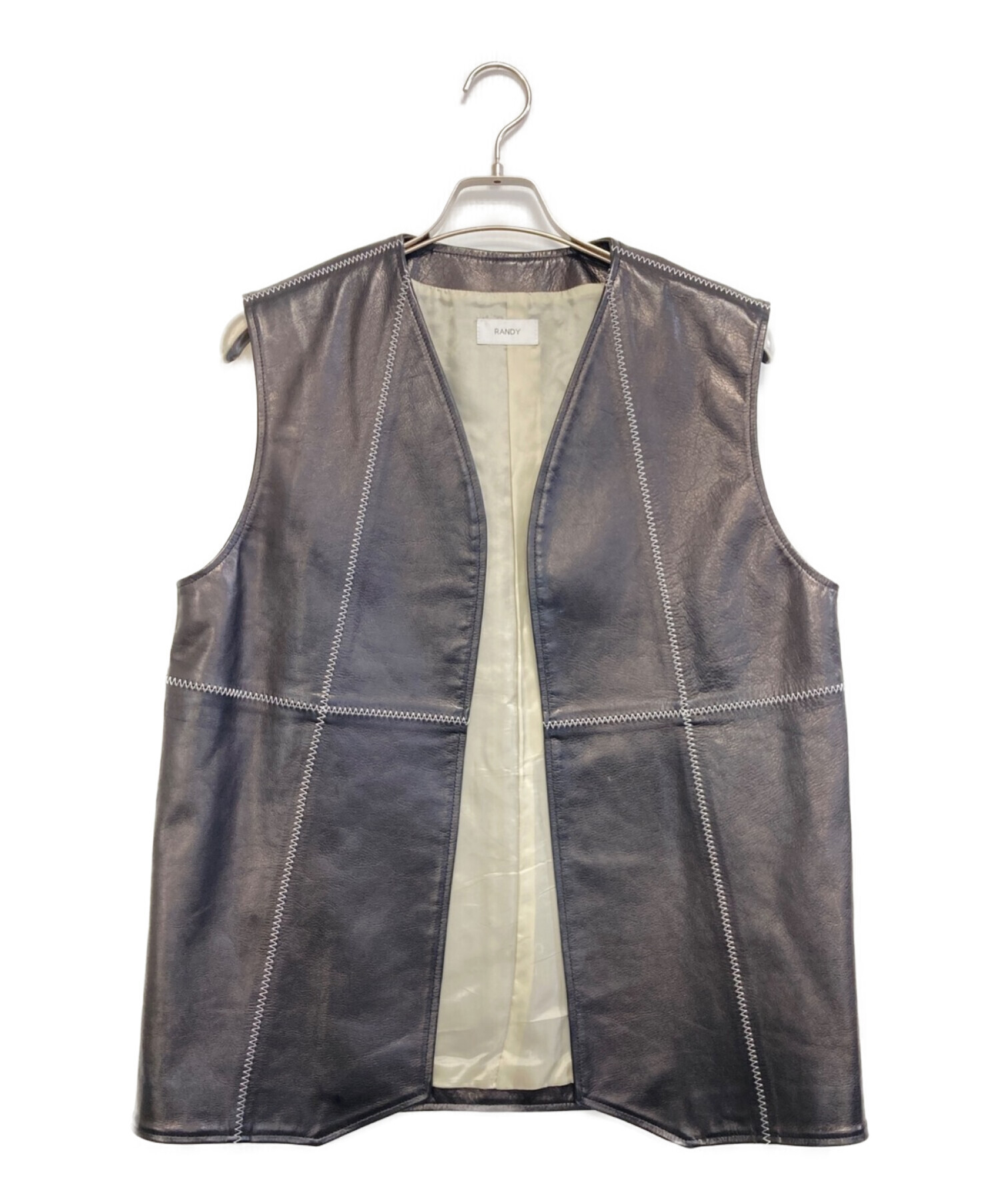 中古・古着通販】Randy (ランディー) レザーベスト ブラック サイズ:2