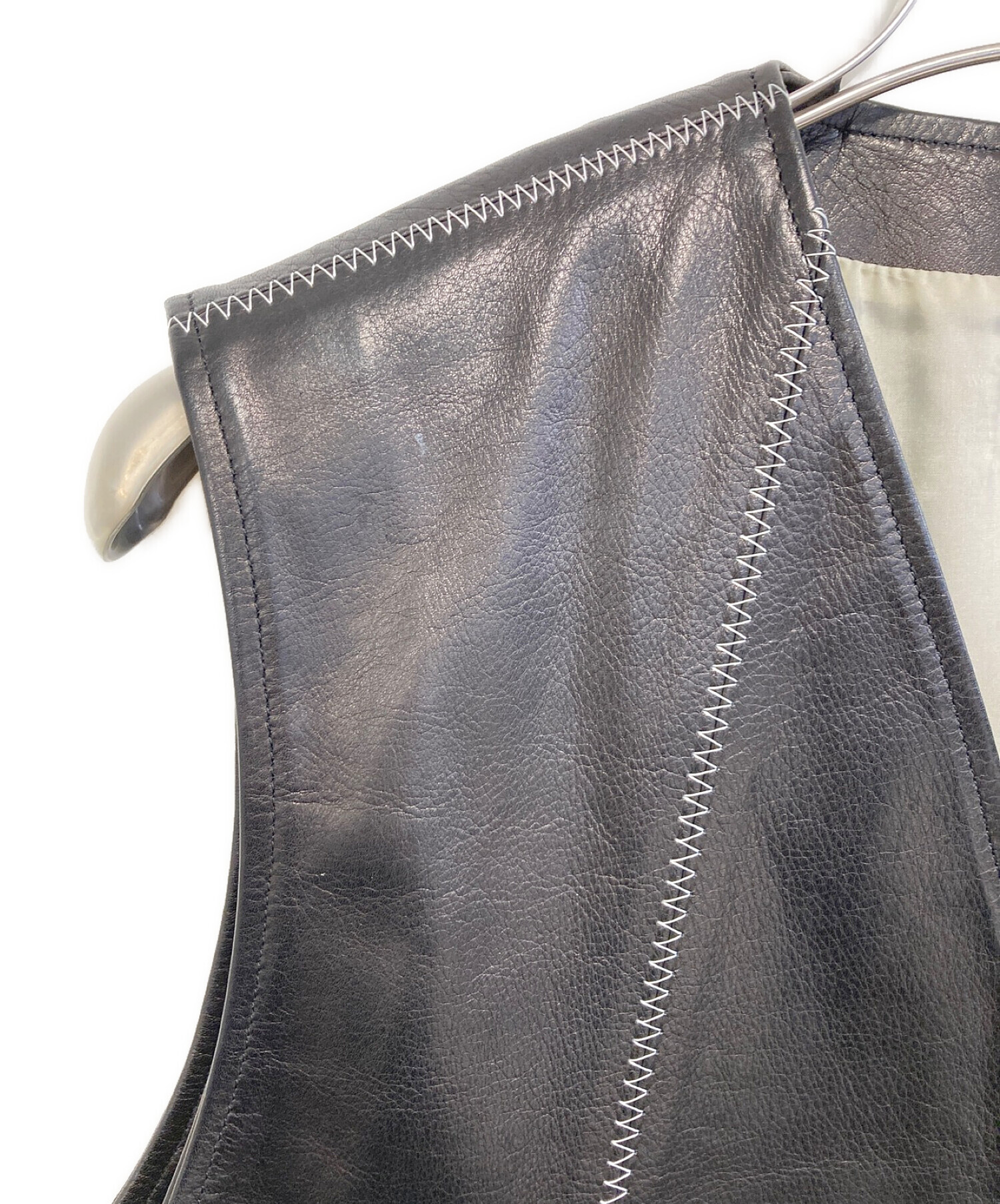 中古・古着通販】Randy (ランディー) レザーベスト ブラック サイズ:2