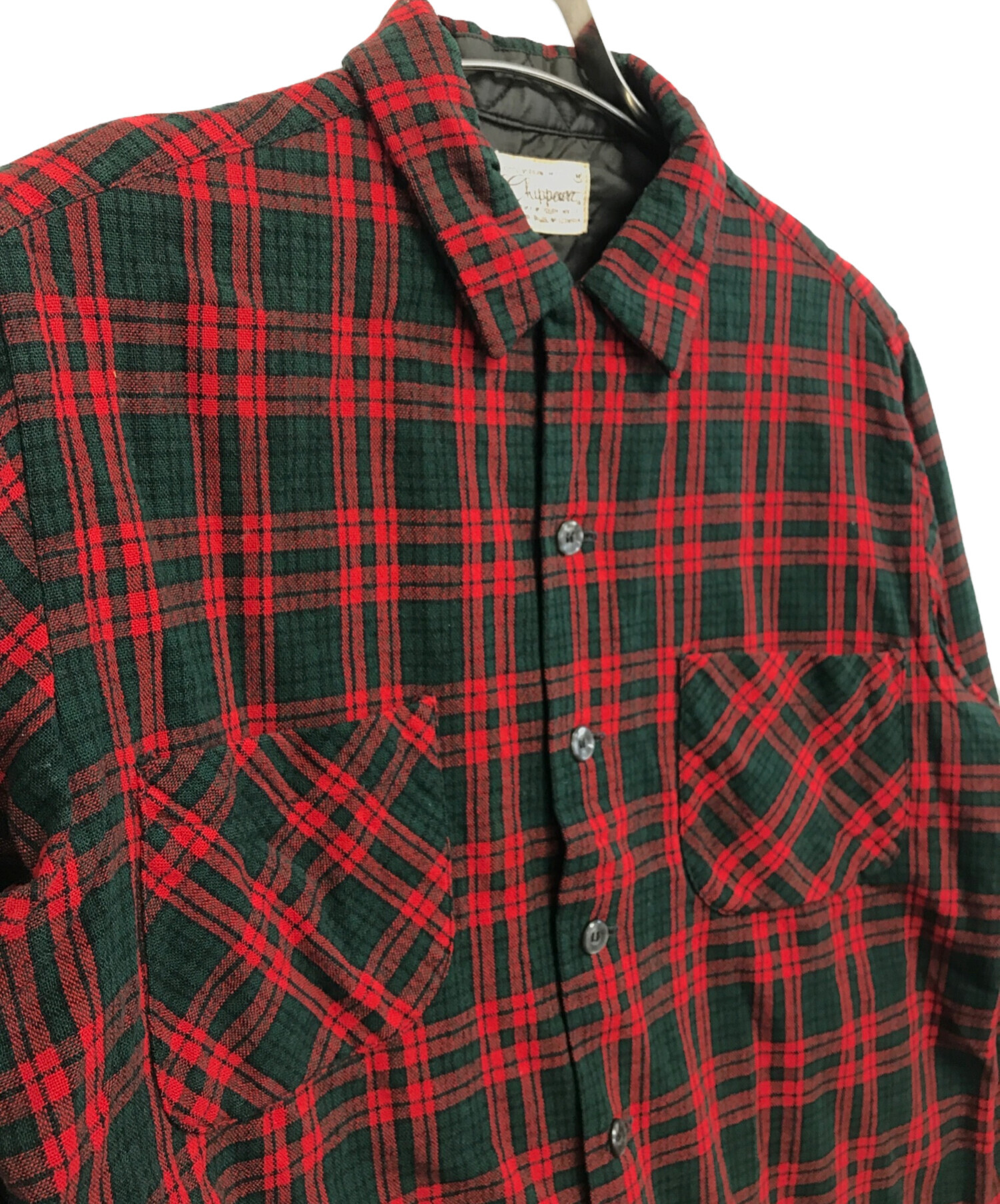 中古・古着通販】CHIPPEWA (チペワ) ウールシャツ レッド サイズ