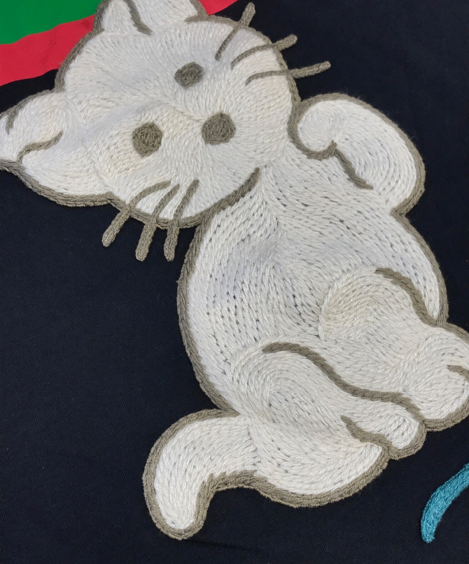 中古・古着通販】GUCCI (グッチ) キャット刺繍Tシャツ ブラック 中古・古着通販】GUCCI (グッチ) キャット刺繍Tシャツ ブラック
