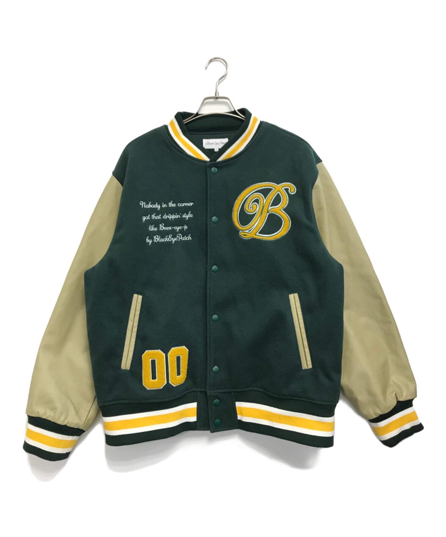 h*o様 Black Eye Patch スカジャン XL ステン 新品✨ブラックアイパッチ スカジャン ドラゴン 龍 刺繍 サテン 光沢