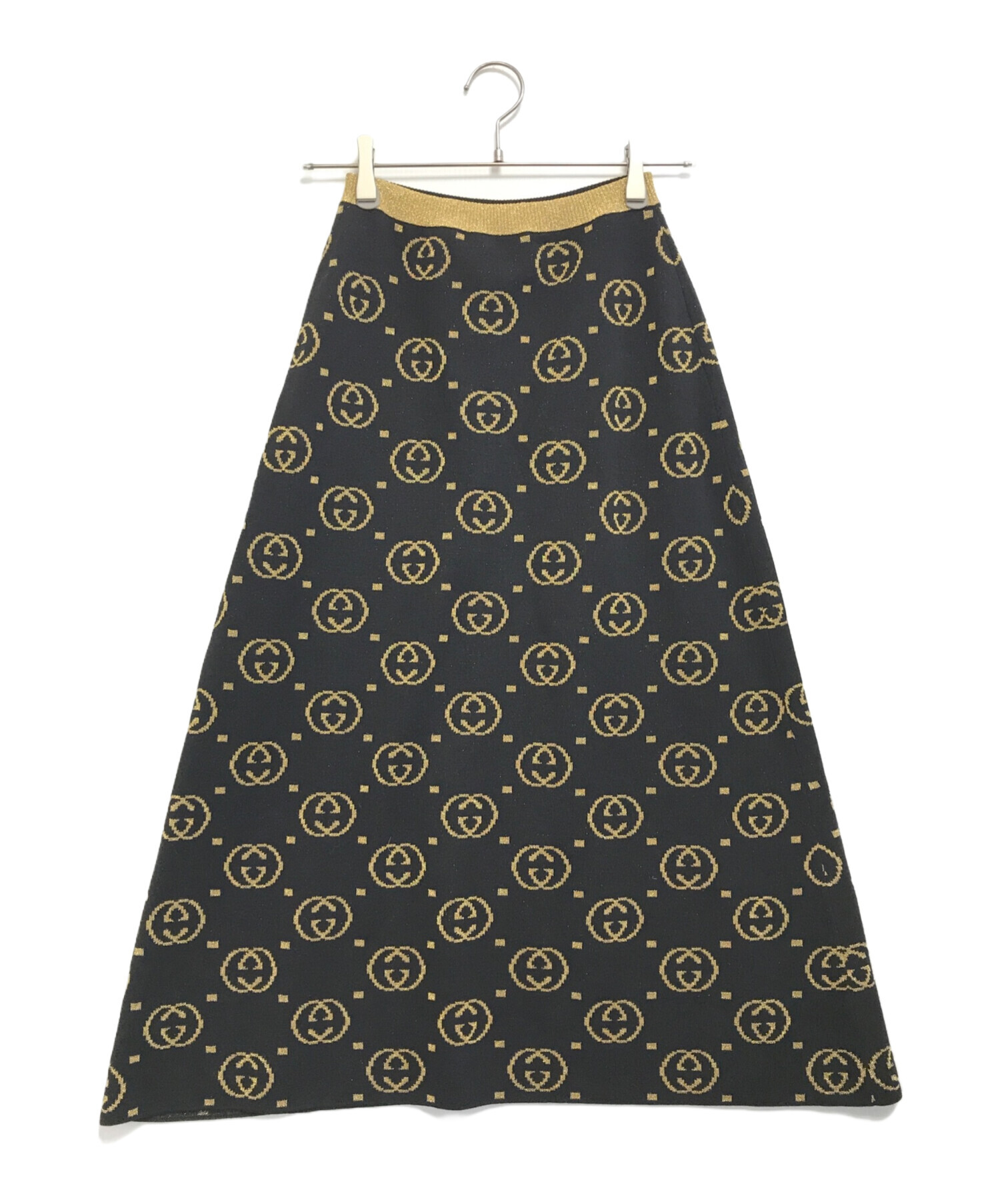 GUCCI グッチ GG モノグラム ニット スカート 中古・古着通販】GUCCI (グッチ) インターロッキングG ラメ ニット