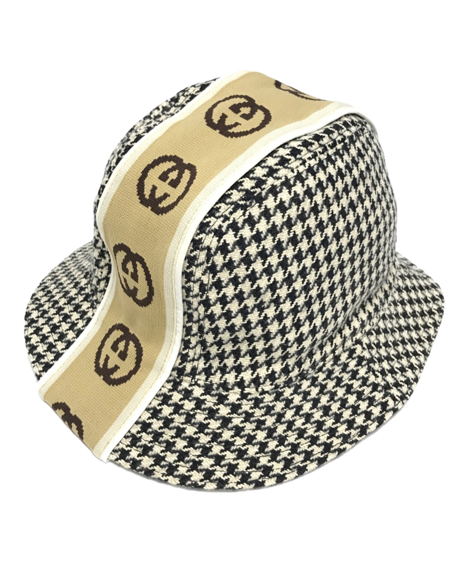 中古・古着通販】GUCCI (グッチ) 千鳥格子バケットハット ブラック