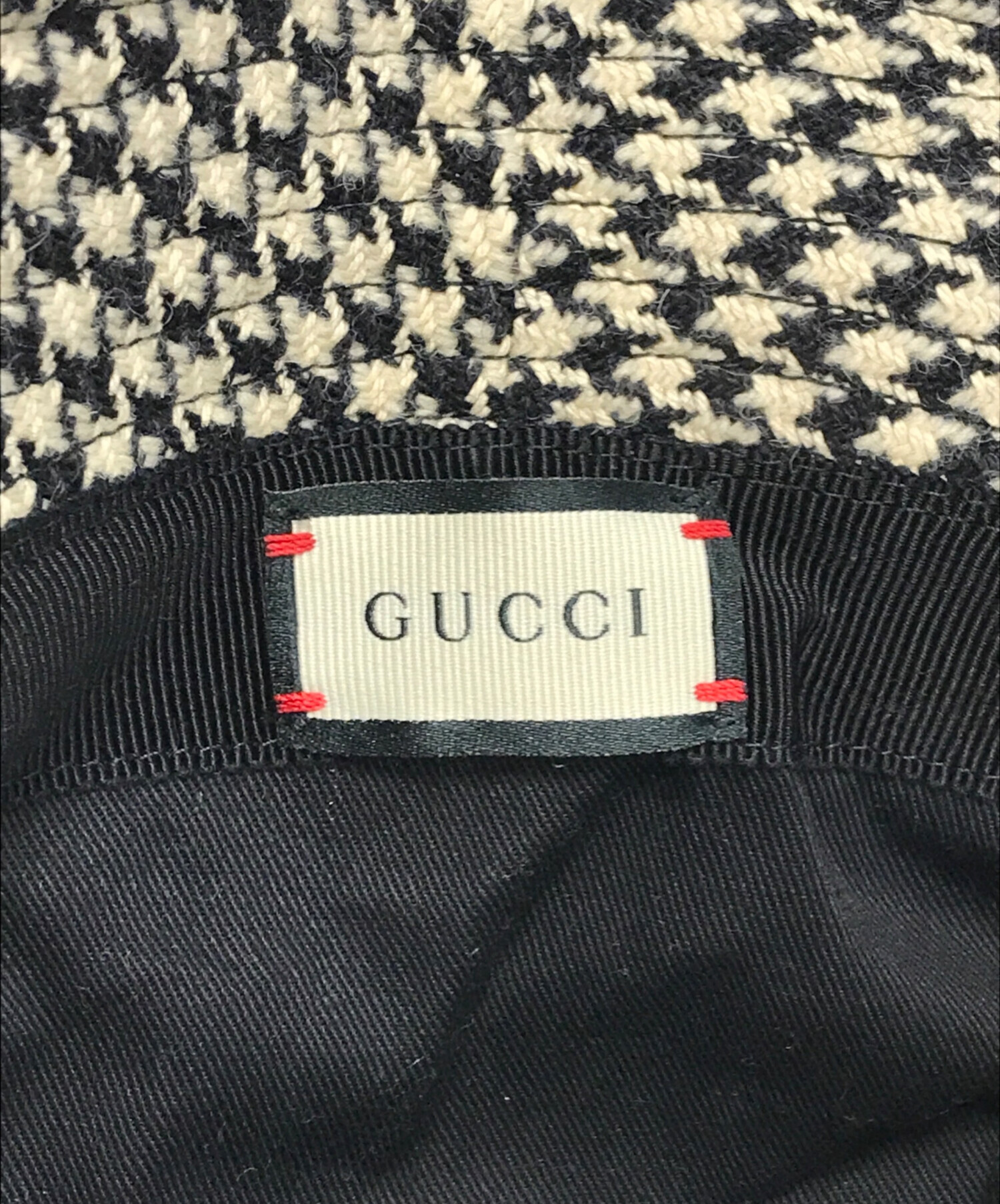 中古・古着通販】GUCCI (グッチ) 千鳥格子バケットハット ブラック