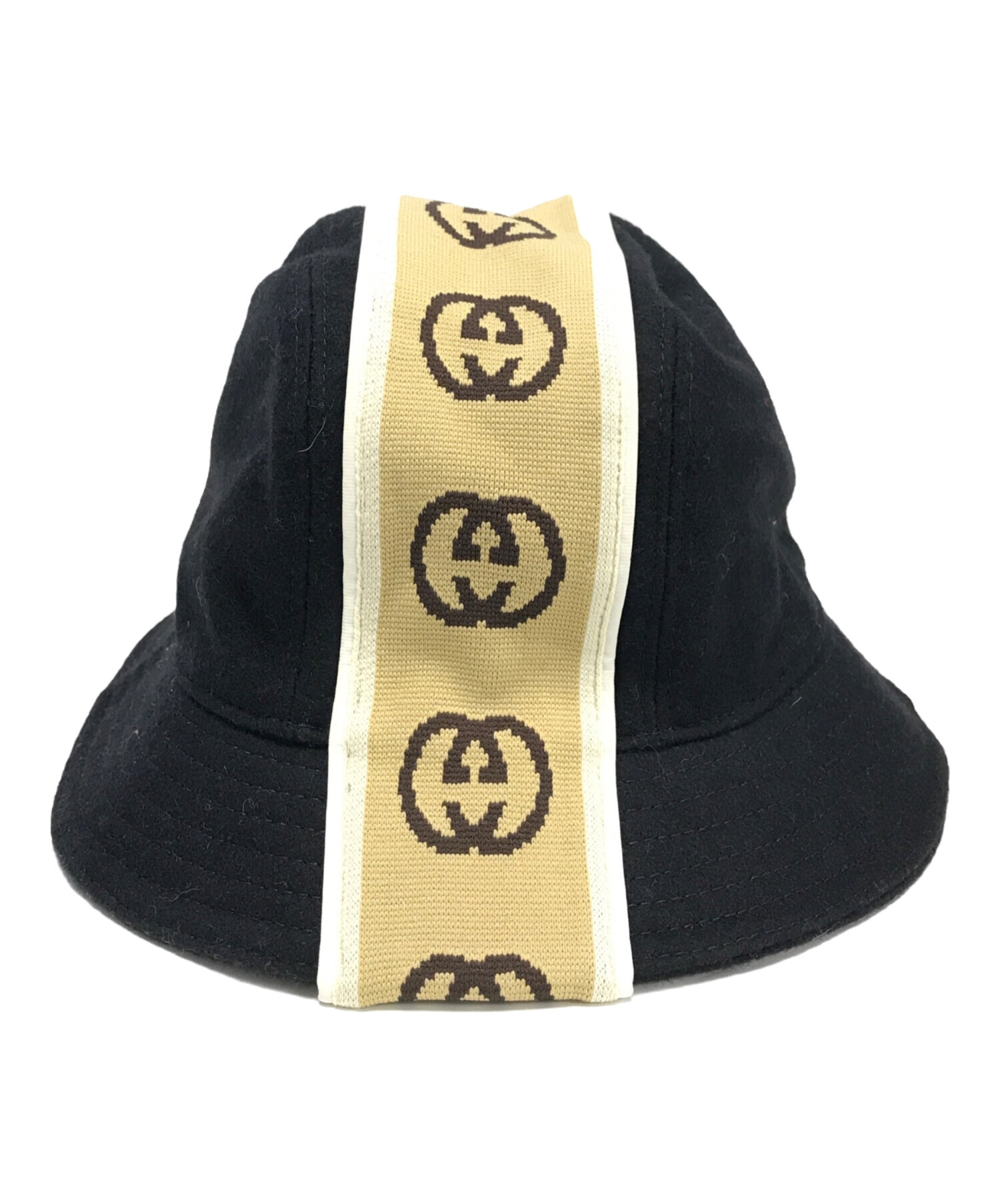 中古・古着通販】GUCCI (グッチ) GGキャンバスバケットハット ブラック