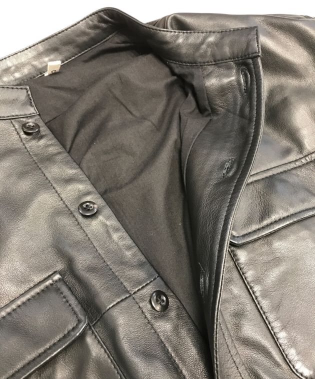 中古・古着通販】CCU (シーシーユー) バンドカラーレザーシャツ