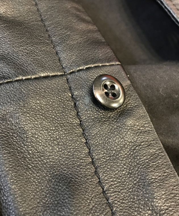 中古・古着通販】CCU (シーシーユー) バンドカラーレザーシャツ