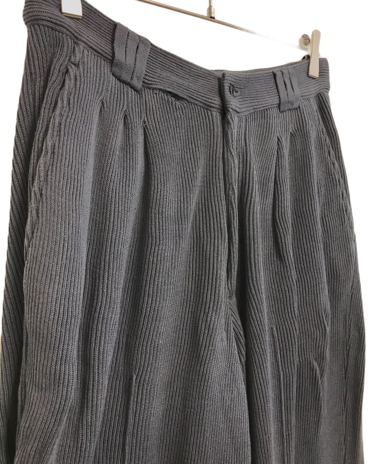 中古・古着通販】YOKE (ヨーク) RIB KNITTED TROUSERS グレー サイズ:2