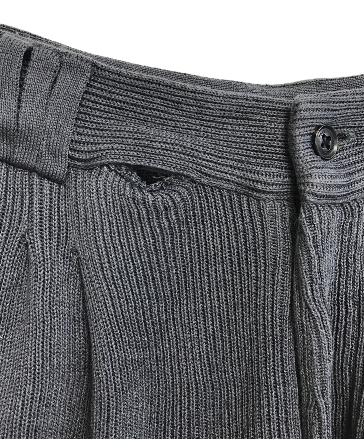中古・古着通販】YOKE (ヨーク) RIB KNITTED TROUSERS グレー サイズ:2