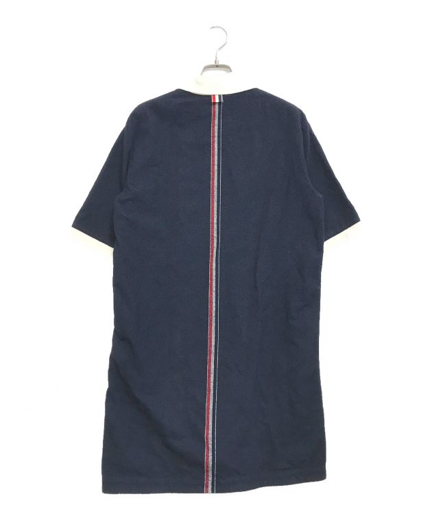 THOM BROWNE トムブラウンネイビー ポロシャツ 胸ポケット付き THOM BROWNE トムブラウンネイビー ポロシャツ 胸ポケット付き トム