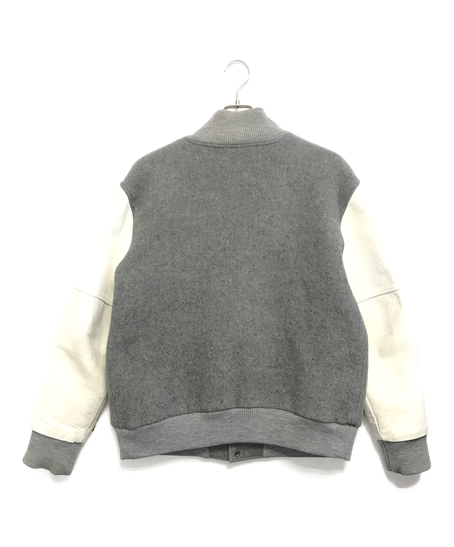 中古・古着通販】DEVILOCK (デヴィロック) 袖レザースタジャン グレー