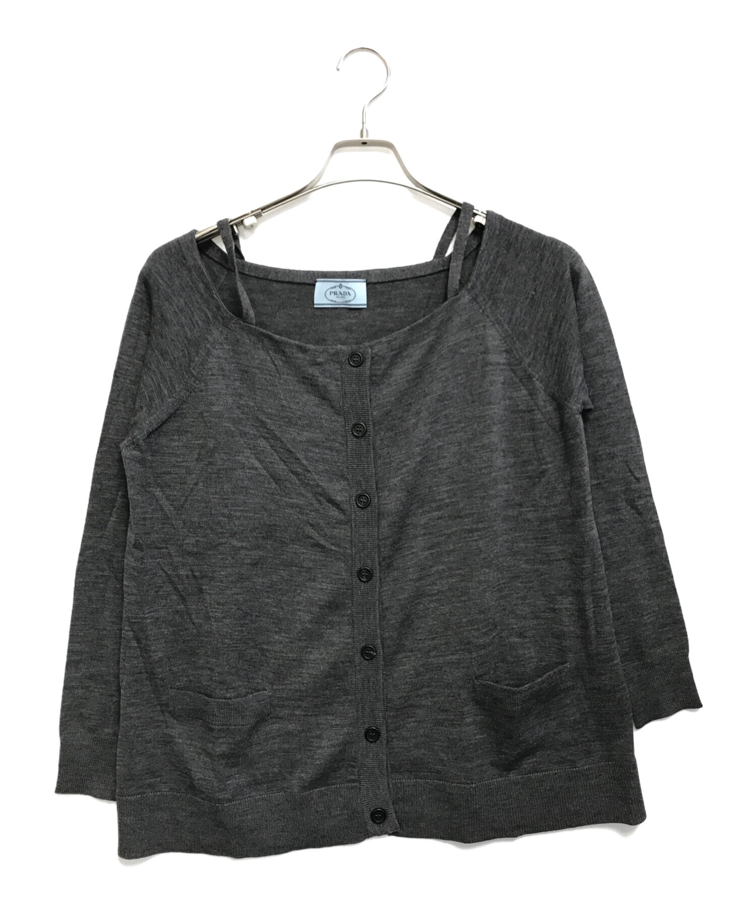 中古・古着通販】PRADA (プラダ) カーディガン グレー サイズ:36