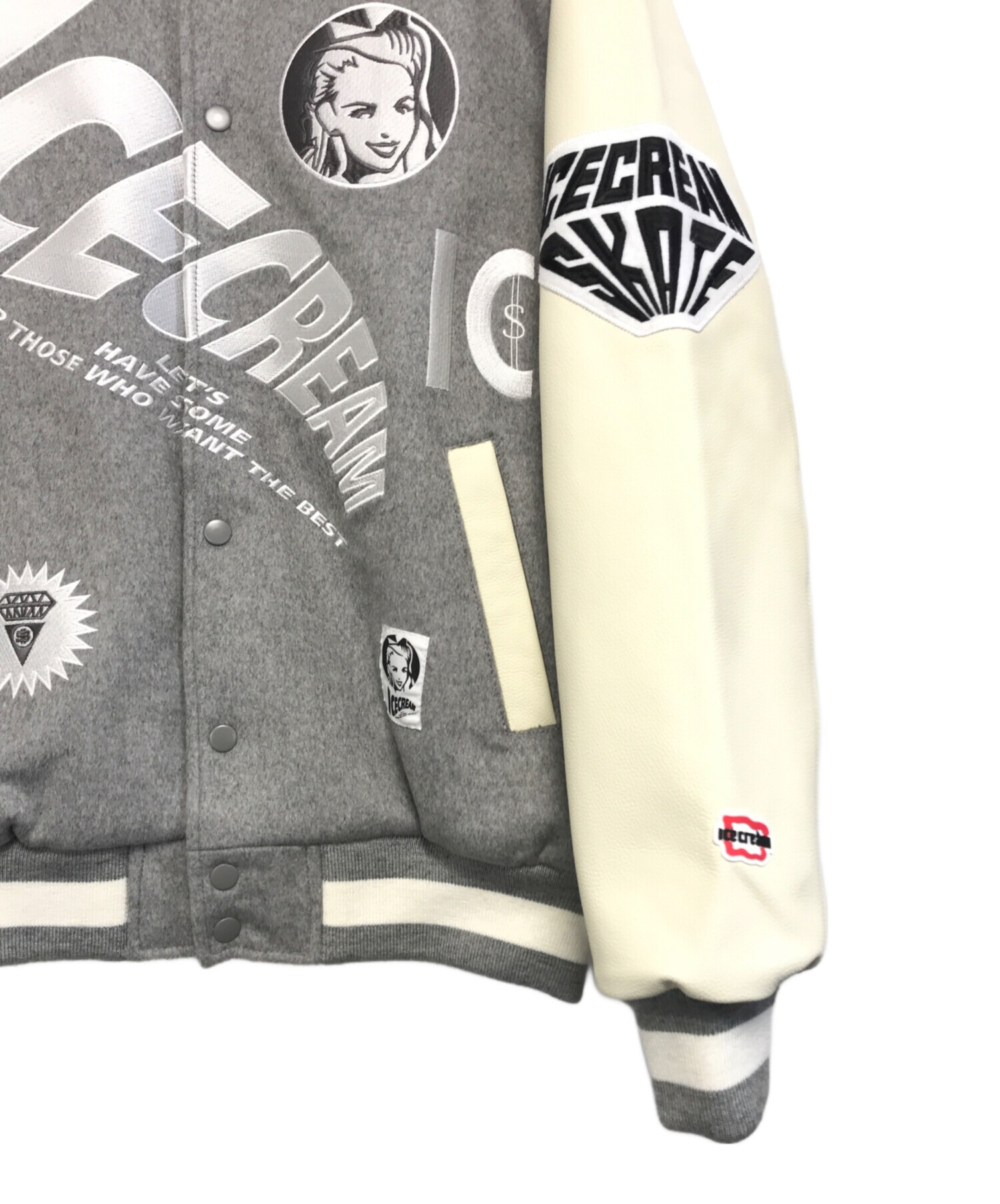 中古・古着通販】Ice Cream (アイスクリーム) VARSITY JACKET グレー