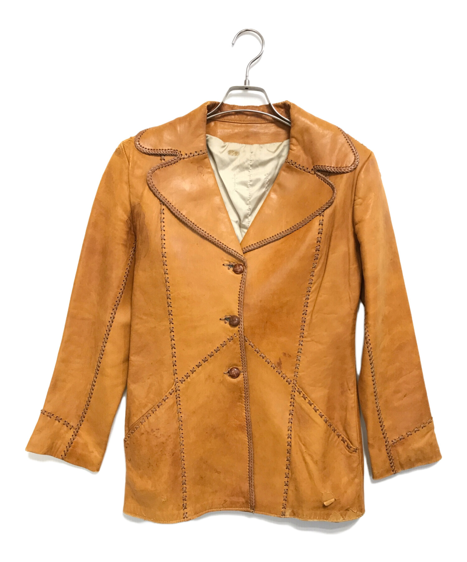 Leather Jacket レザージャケット　羊皮　高級　ヴィンテージ　古着 VINTAGE LEATHER JACKET/L | 古着屋FERANTRACING【公式】|東京 高円寺