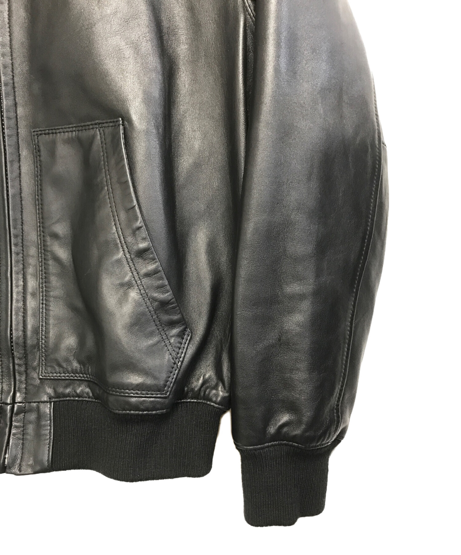 中古・古着通販】Schott (ショット) レザージップパーカー ブラック