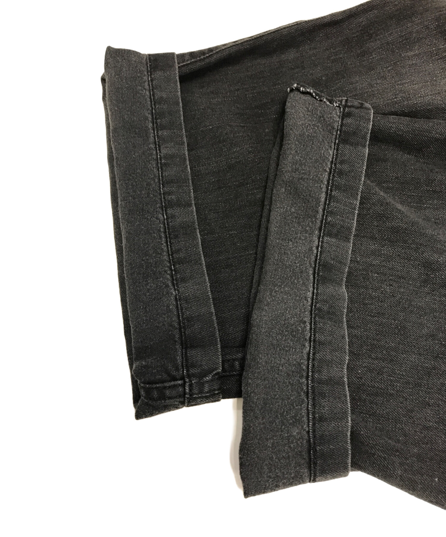 美品！Ｙ's ワイズ　パンツ　ブラック　サイズ2 中古・古着通販】Y's (ワイズ) ワイドブラックデニムパンツ