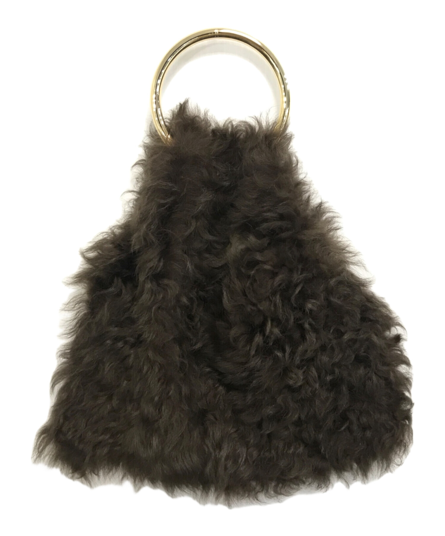 中古・古着通販】CARUS (カルス) ムートンファーハンドバッグ ブラウン