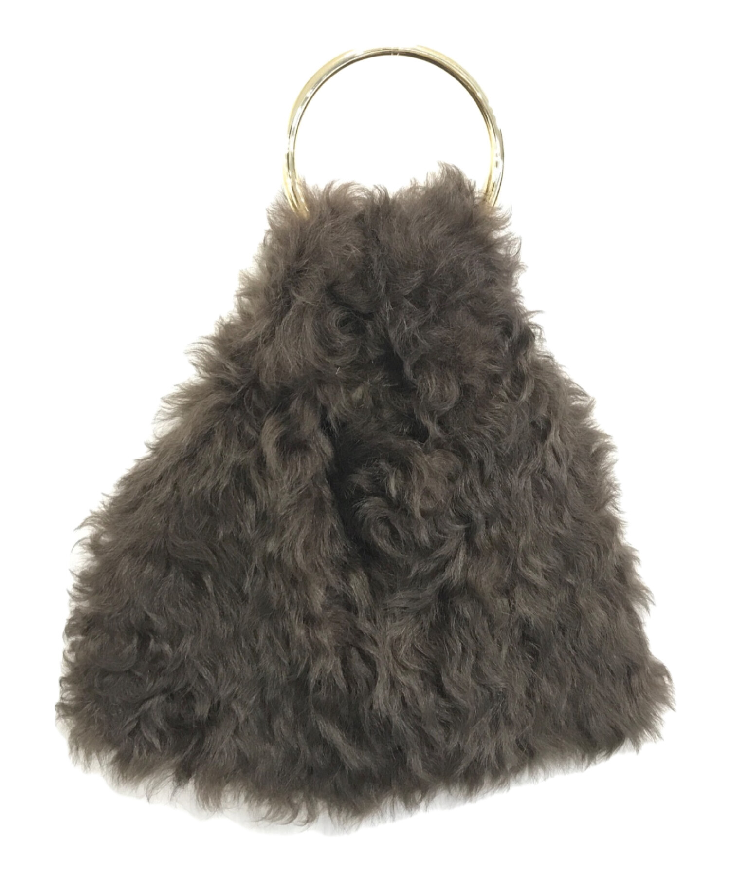中古・古着通販】CARUS (カルス) ムートンファーハンドバッグ ブラウン 