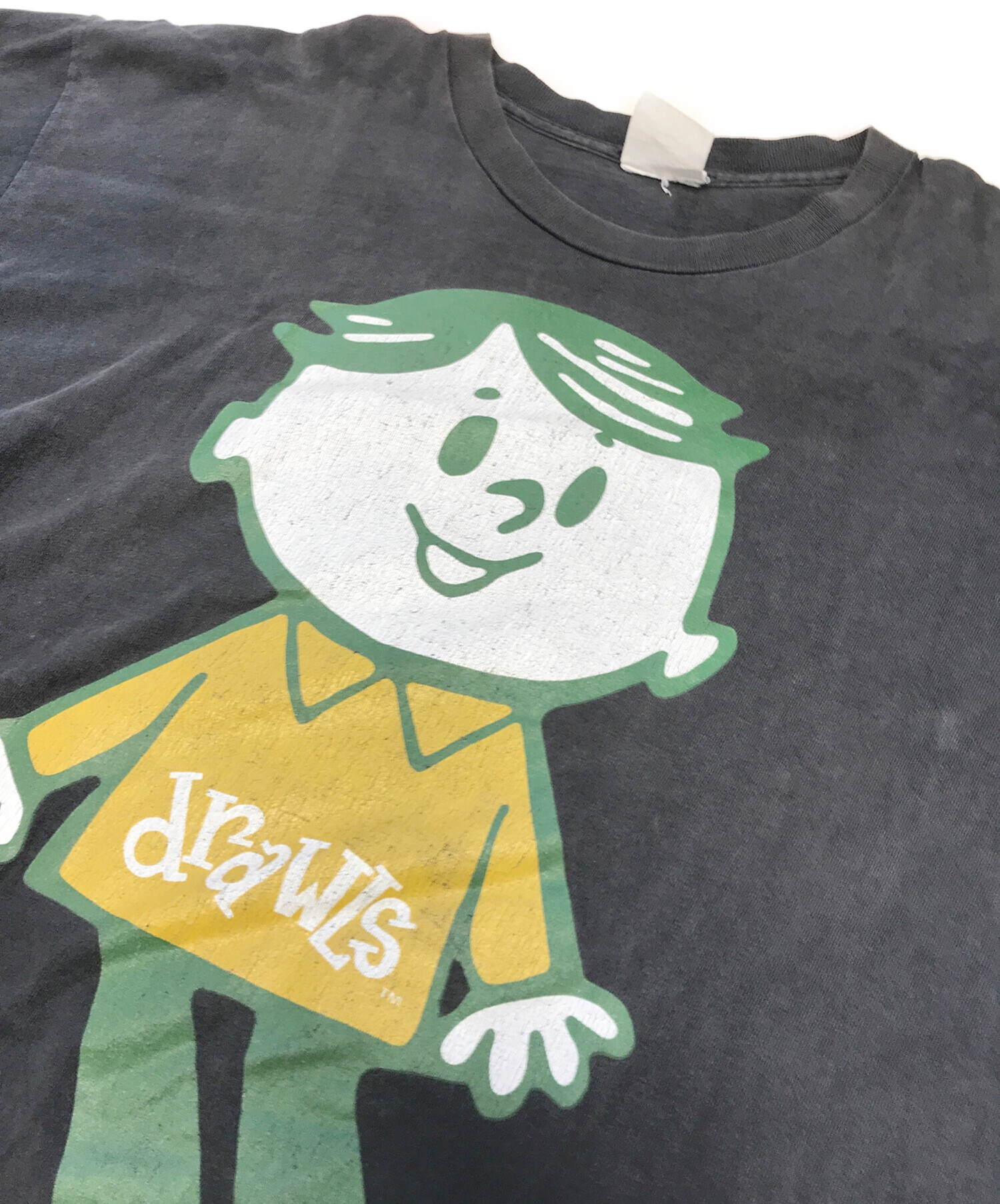 中古・古着通販】drawls (ドロールズ) プリントTシャツ ブラック