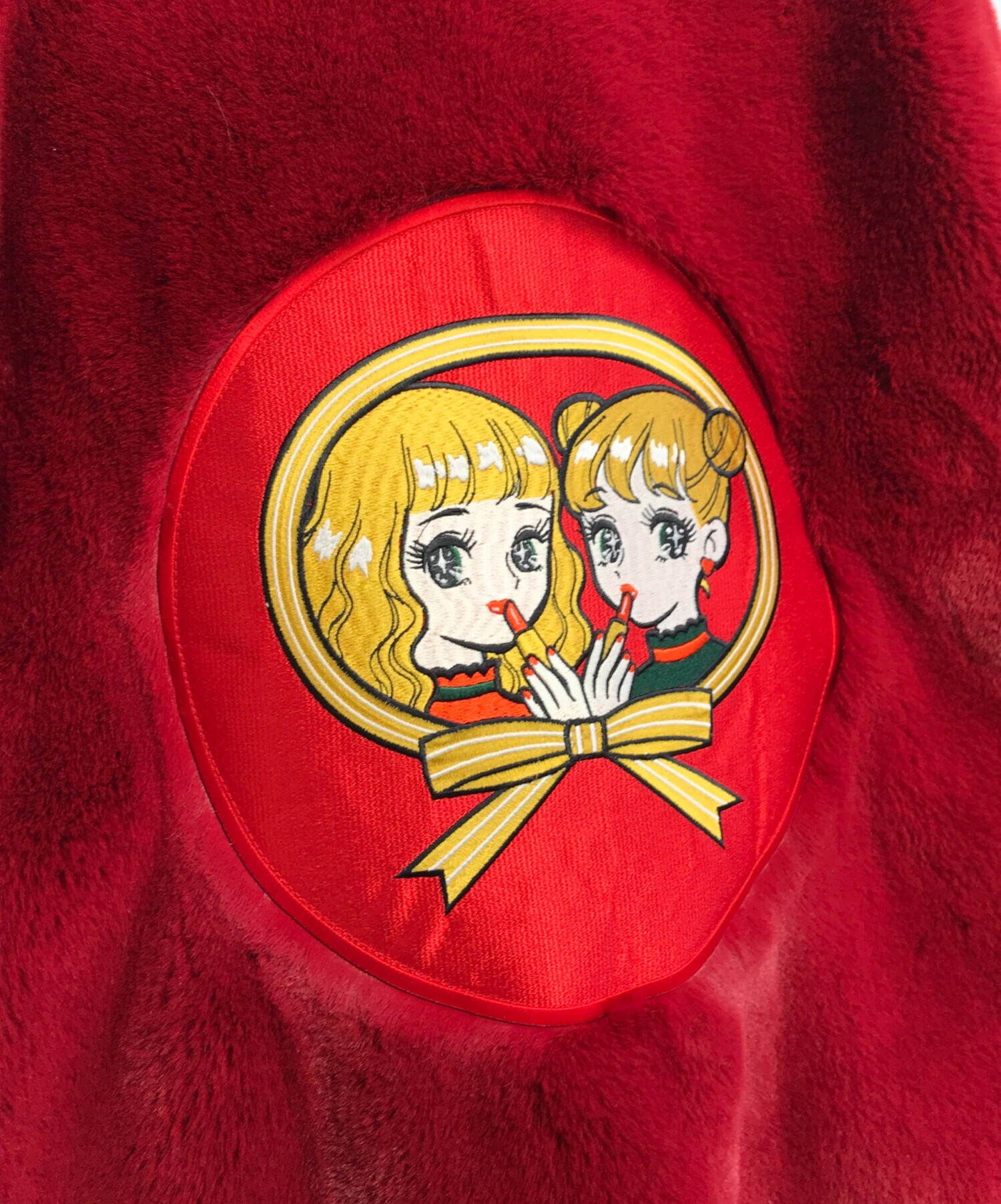 中古・古着通販】HEIHEI (ヘイヘイ) ファーコート レッド サイズ:表記