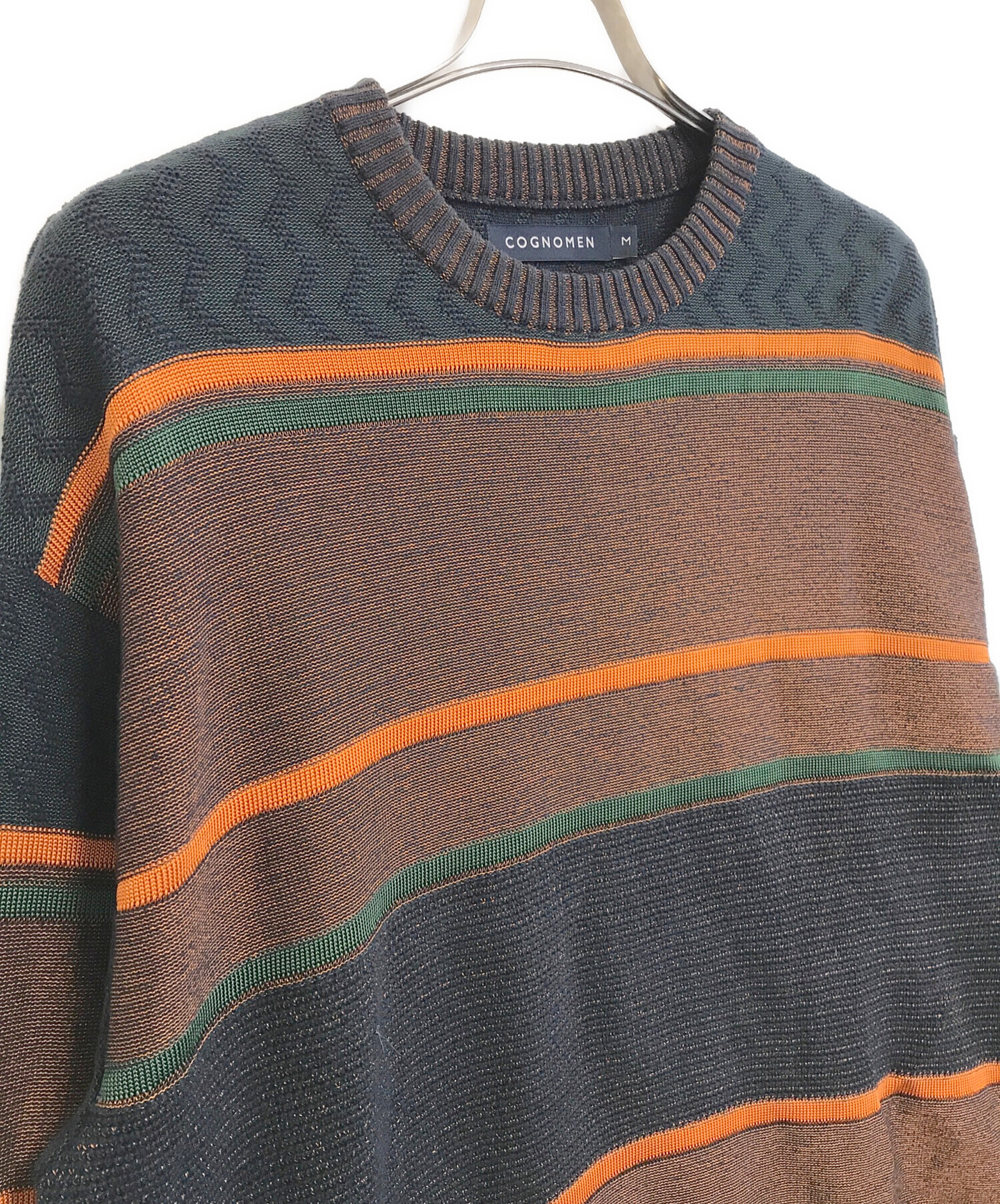 中古・古着通販】COGNOMEN (コグノーメン) THREE-TONE KNIT PULLOVER