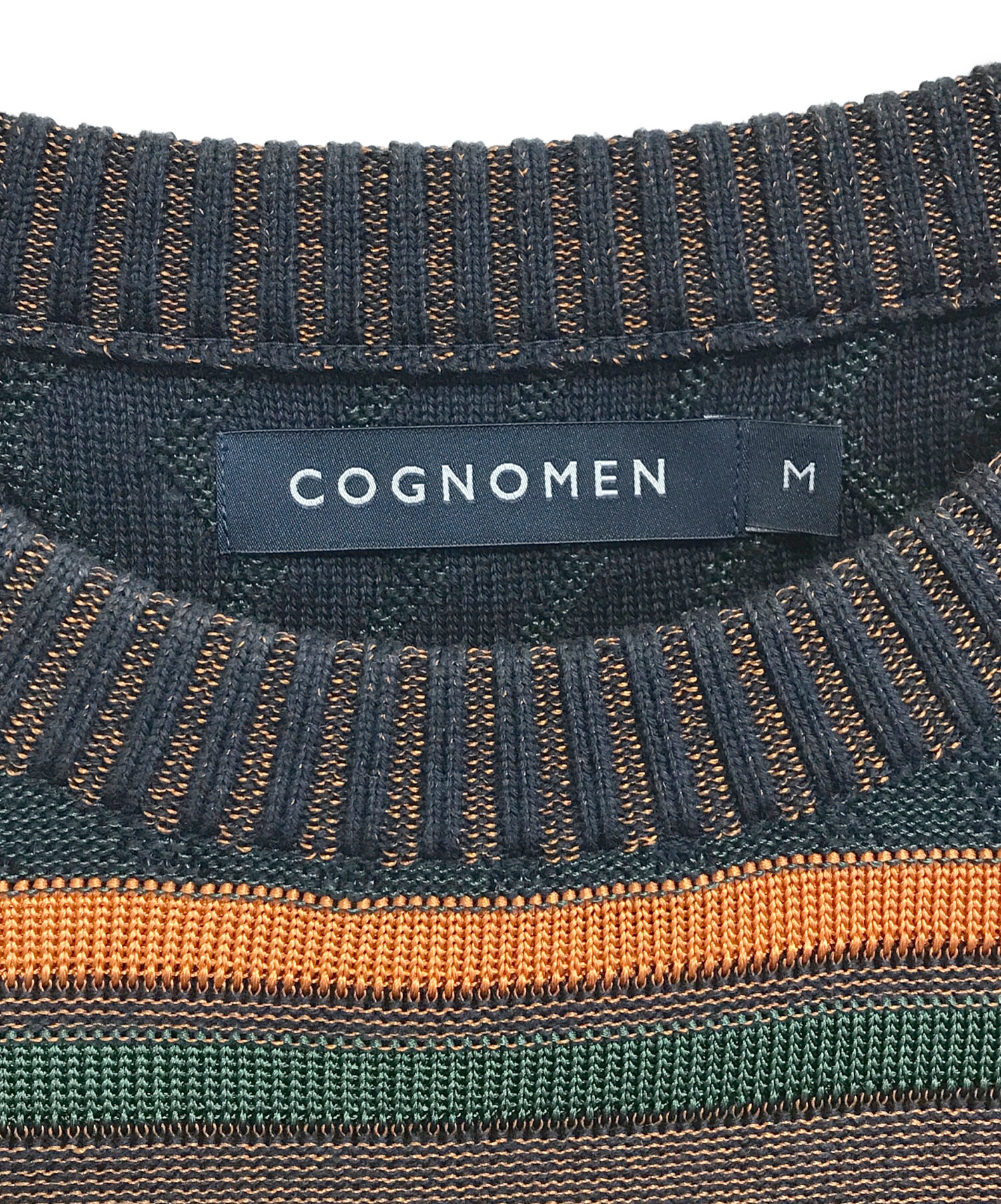 中古・古着通販】COGNOMEN (コグノーメン) THREE-TONE KNIT PULLOVER