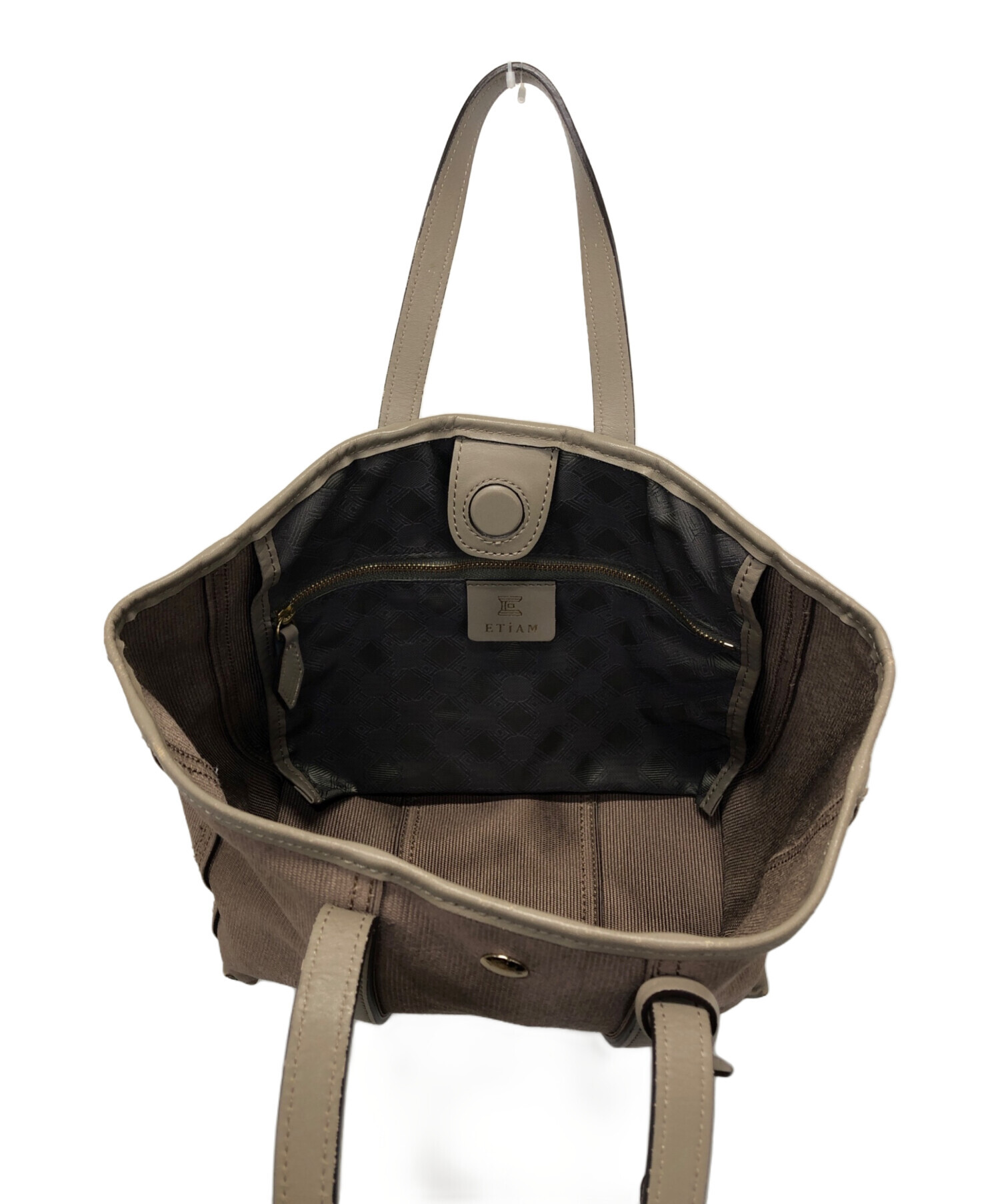 タンタン【美品】ETiAM エティアム レザーミニトートバッグ 中古・古着通販】ETiAM (エティアム) ミニトートバッグ ブラウン