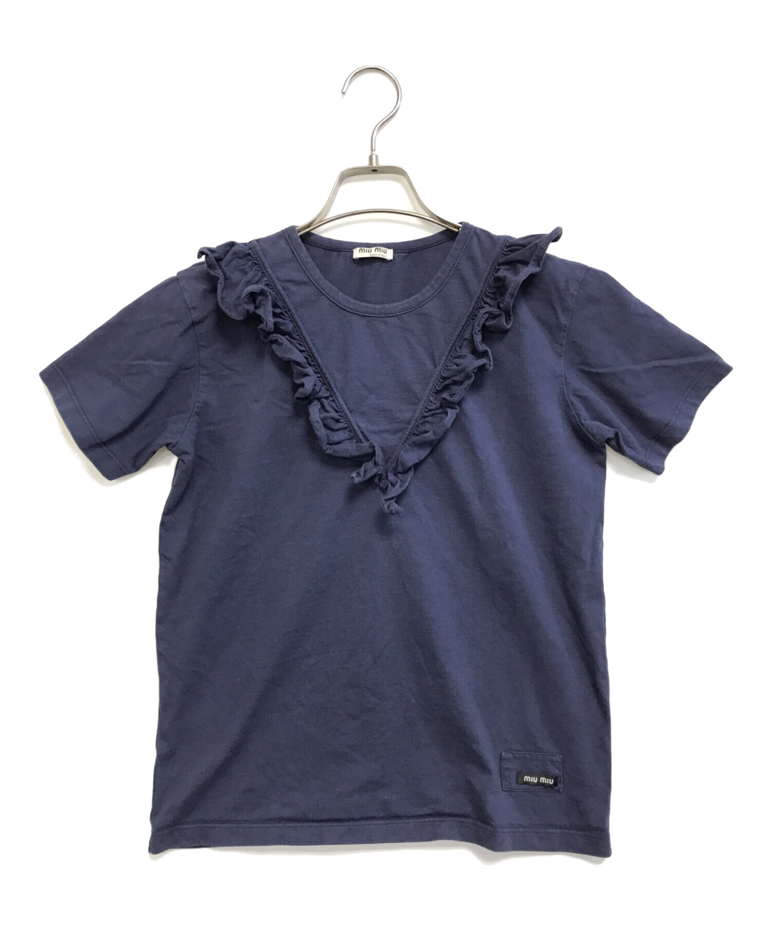 みー☆ 中古・古着通販】MIU MIU (ミュウミュウ) フリルカットソー ネイビー