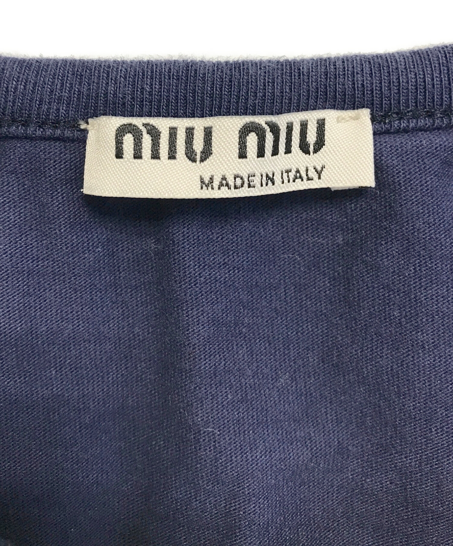中古・古着通販】MIU MIU (ミュウミュウ) フリルカットソー ネイビー