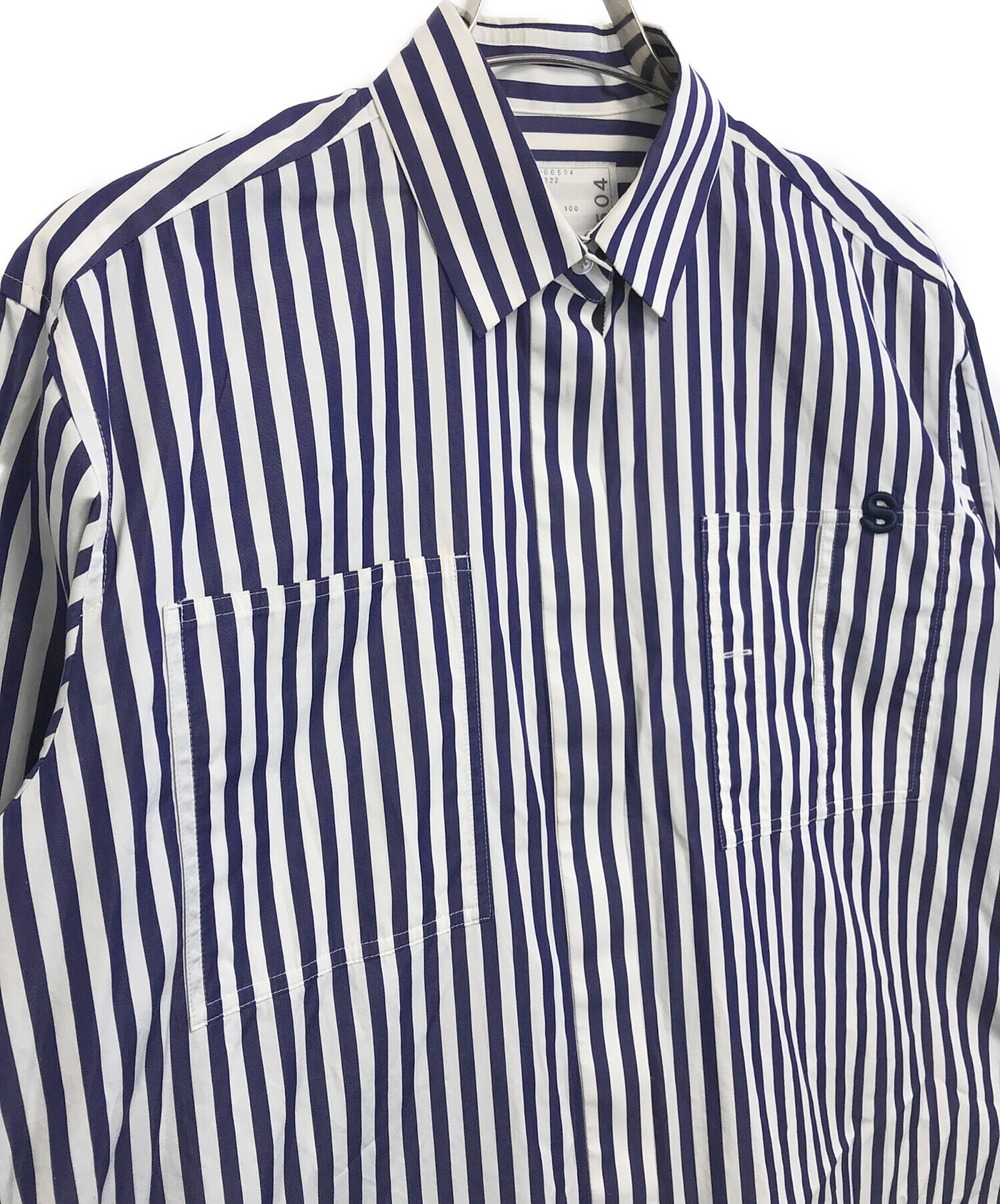 中古・古着通販】sacai (サカイ) ストライプシャツ ブルー サイズ:2