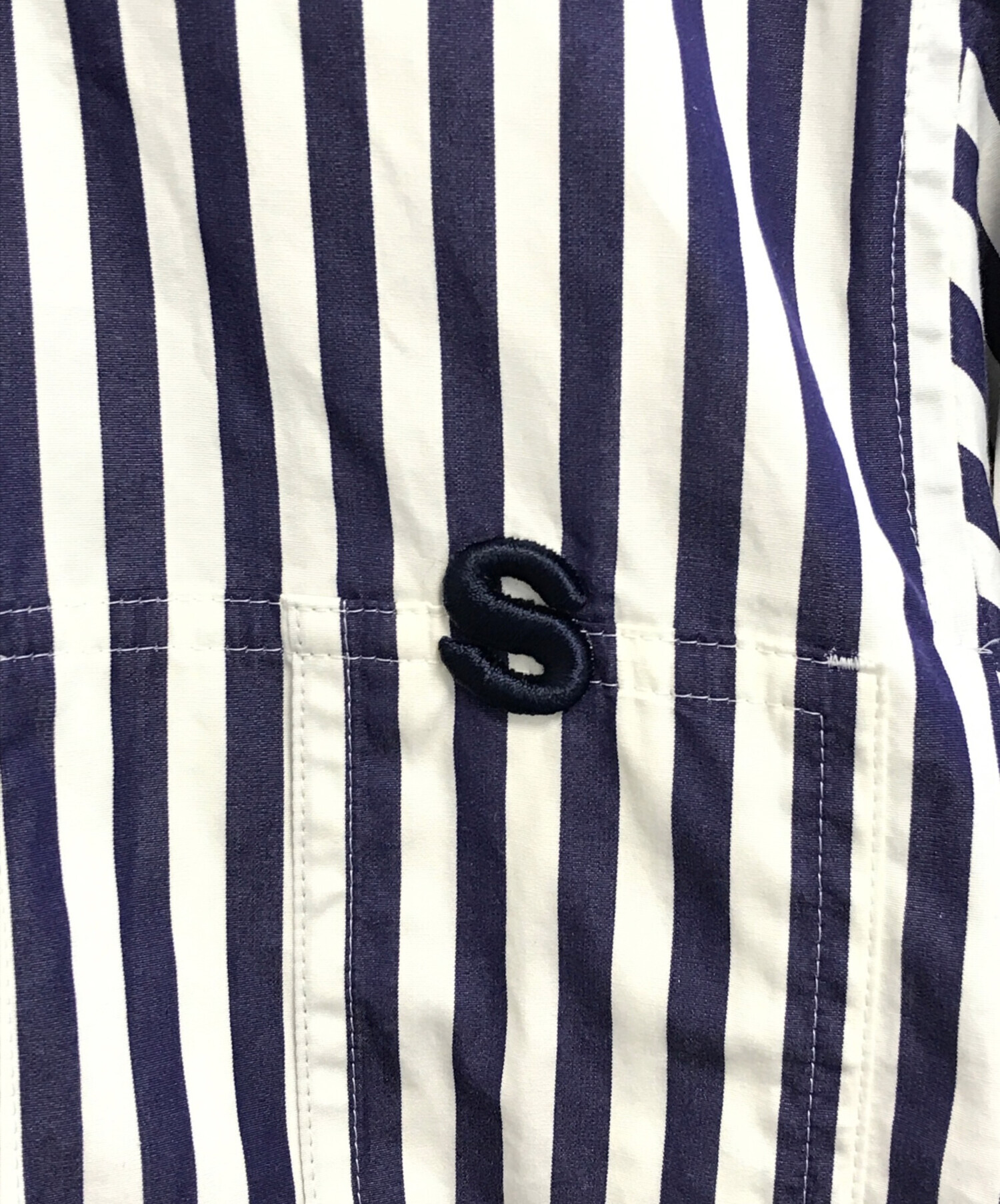 中古・古着通販】sacai (サカイ) ストライプシャツ ブルー サイズ:2