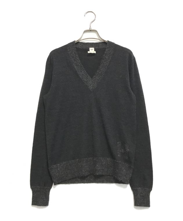 中古・古着通販】HERMES (エルメス) H柄Vネックニット ブラック サイズ