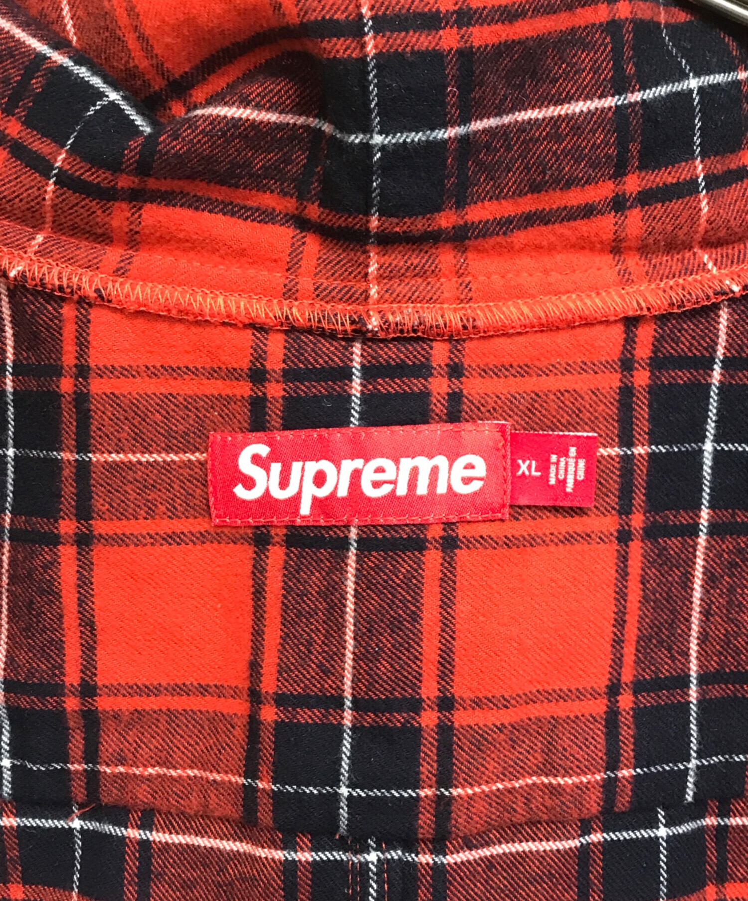 ルアー・フライ Supreme Fur Trim Flannel Hooded Shirt Supreme Fur Trim Flannel Hooded Shirt White Plaid Men's - FW24 - US