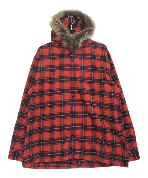 ルアー・フライ Supreme Fur Trim Flannel Hooded Shirt 中古・古着通販】Supreme (シュプリーム) Fur Trim Flannel Hooded