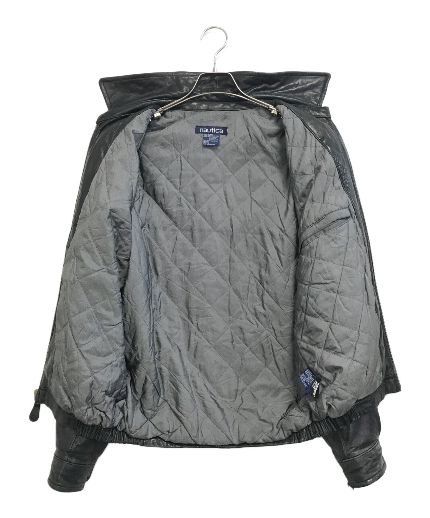 中古・古着通販】NAUTICA (ノーティカ) レザージャケット ブラック