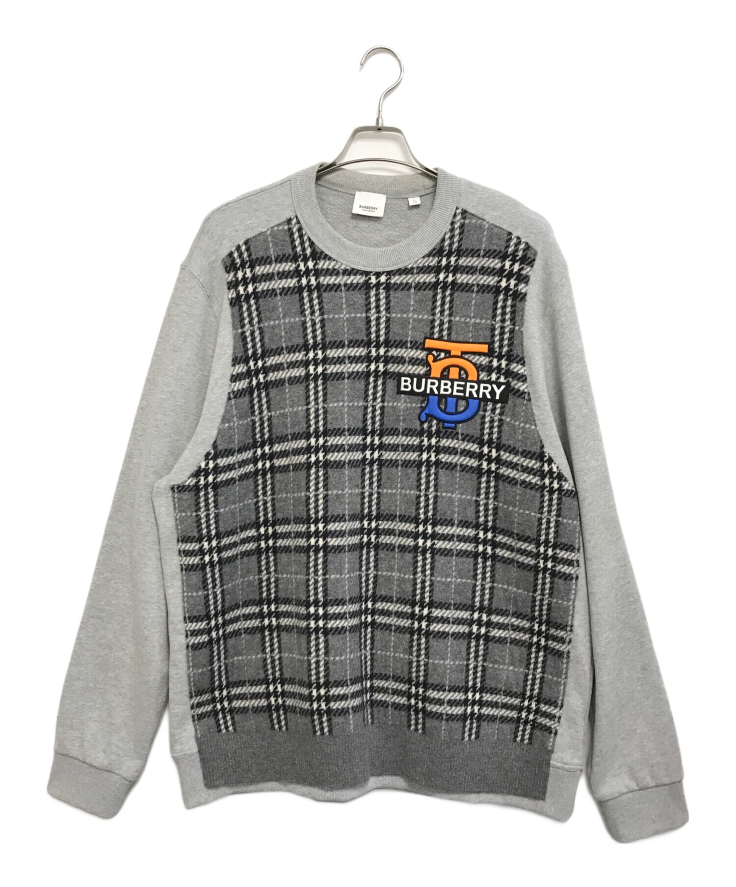 中古・古着通販】BURBERRY (バーバリー) ニット切替スウェット グレー