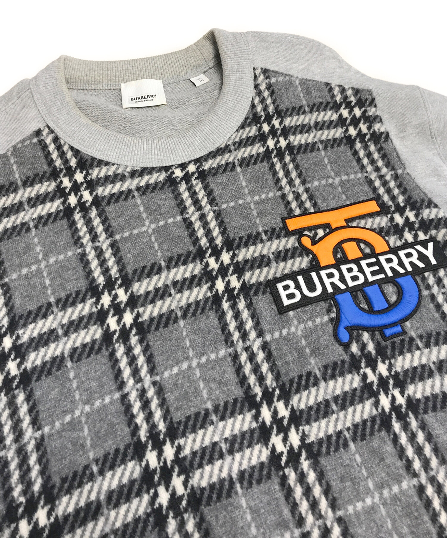 中古・古着通販】BURBERRY (バーバリー) ニット切替スウェット グレー 