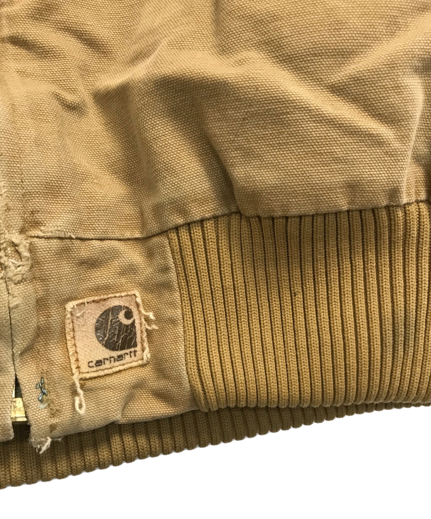 36×32 Carhartt ゴールデンサイズ 良フェード 一点物 レザータグ 00s メキシコ製 carharttカーハート ダブルニー ダック地 ペインター