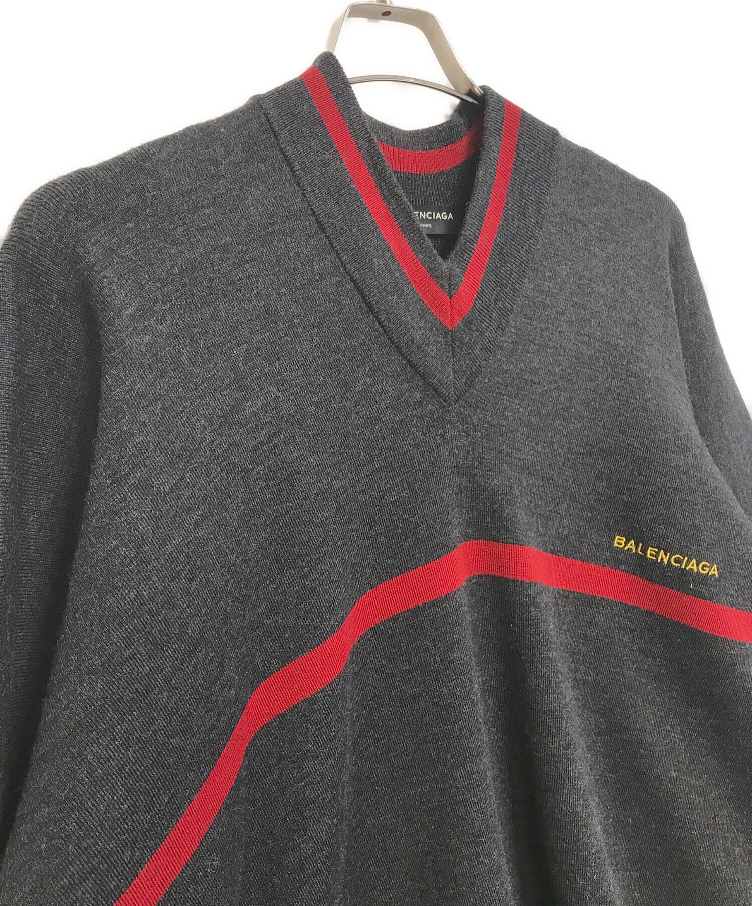 BALENCIAGA グレー オーバーサイズニット